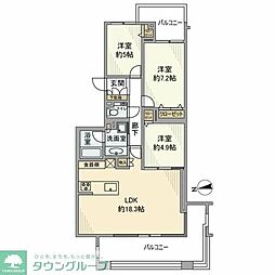 ロイヤルシーズン溝の口CASA 3LDKの間取図画像