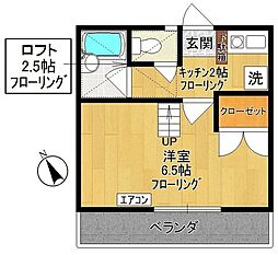 アイランドA 1Kの間取図画像