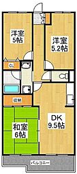 サンスーシー 3LDKの間取図画像