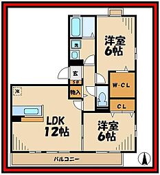 ソフィア2 2LDKの間取図画像