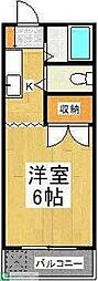 スターダスト読売 1Kの間取図画像