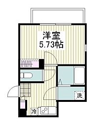 フルセイル中野島 1Kの間取図画像