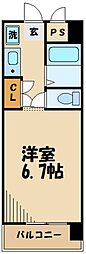 エステージ西調布 1Kの間取図画像