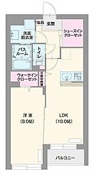 crecer 1LDKの間取図画像