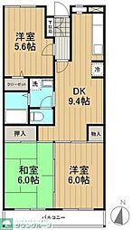 ベルデュール麻生壱番館 3DKの間取図画像