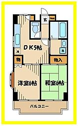 ウィンベルハイツ 2DKの間取図画像