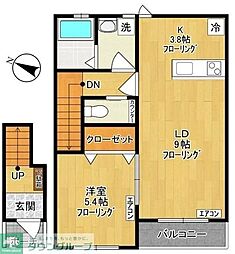 川崎市多摩区菅5丁目アパート 1LDKの間取図画像