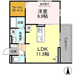 🉐敷金礼金0円！🉐Ｄ−ｒｏｏｍ五十川