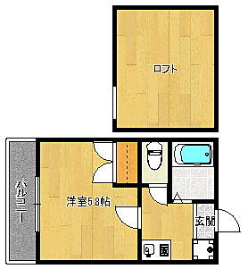 グランノエル 201｜福岡県福岡市南区大楠１丁目(賃貸アパート1K・2階・18.00㎡)の写真 その2