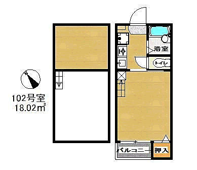 プラーティノ 102｜福岡県福岡市中央区白金２丁目(賃貸アパート1K・1階・18.02㎡)の写真 その2