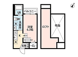フェリーチェ井尻 ワンルームの間取図画像