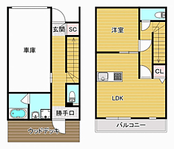 Garage House II 1LDKの間取図画像