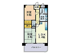 ミドール南ヶ丘 2LDKの間取図画像
