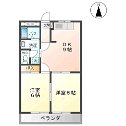 アネックスA 2DKの間取図画像