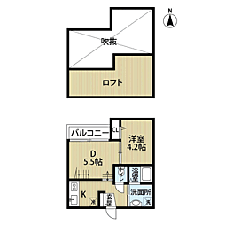 BLISS横手 ワンルームの間取図画像