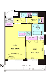 エフ・パルク高宮 1LDKの間取図画像
