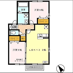 オリオンA 2LDKの間取図画像