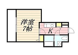 グリーンズ平尾 1Kの間取図画像