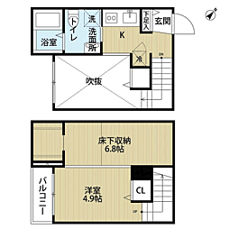 GECK桜ヶ丘 1Kの間取図画像