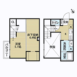 GECK桜ヶ丘 1Kの間取図画像