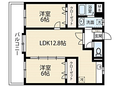 アネックス2000 2LDKの間取図画像