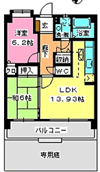 プロシード曰佐 2LDKの間取図画像