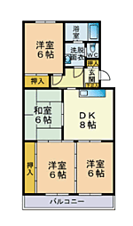 第3八郎丸ビル 4DKの間取図画像
