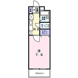 メゾン・ウィステリア 1Kの間取図画像