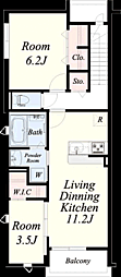 グランクリュ大野城A 2LDKの間取図画像