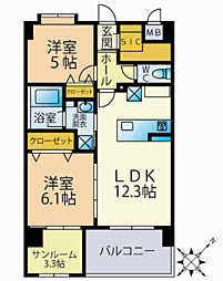 Sun・Blesso塩原 2SLDKの間取図画像