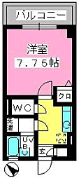 コスモコート 1Kの間取図画像