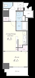 ESPERANZAOHASHI2 1LDKの間取図画像