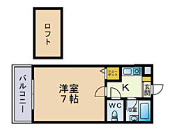 シャルム片江 ワンルームの間取図画像