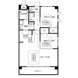 ルネスゆず 2LDKの間取図画像