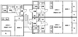 カトレア長尾2 1LDKの間取図画像