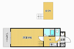 エクセレンス城南 1Kの間取図画像