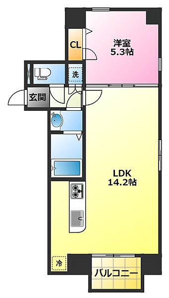 フルールＭ 501｜神奈川県川崎市中原区井田中ノ町(賃貸マンション1LDK・5階・40.05㎡)の写真 その2