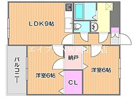 岡山県岡山市南区豊成1丁目（賃貸マンション2LDK・3階・50.00㎡） その2