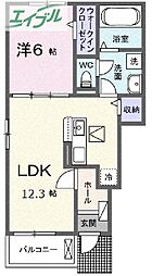グリーン ローリエ 1LDKの間取図画像