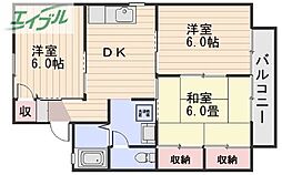 ゼフィール芳泉B 3DKの間取図画像