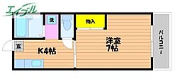 オーキス・ヴィラ 1Kの間取図画像