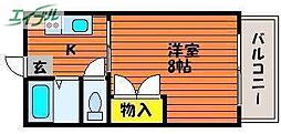 レクサス芳泉1 1Kの間取図画像