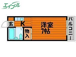 マリート富浜1号館 1Kの間取図画像