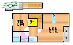 アパート 1LDKの間取図画像