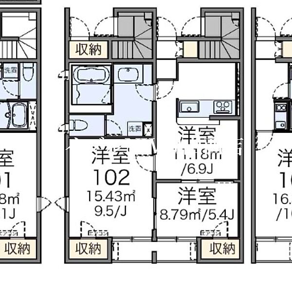 レオネクスト富 ｜岡山県岡山市北区富町1丁目(賃貸アパート2LDK・1階・60.76㎡)の写真 その2