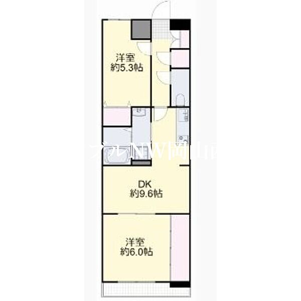 コニファープラザ新福 ｜岡山県岡山市南区新福1丁目(賃貸マンション2DK・6階・50.60㎡)の写真 その2