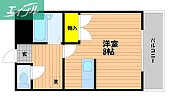 セントフォレスト北長瀬 1Kの間取図画像
