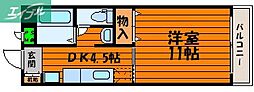プレジデント高柳 1Kの間取図画像