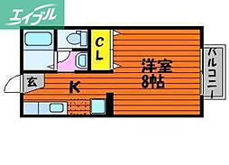 フローラル・コート 1Kの間取図画像