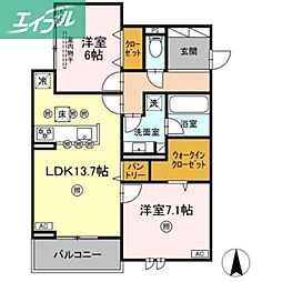 Nap 2LDKの間取図画像